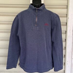 Weird Fish Men's Bluegray Fleece 1/4 Zip Pullover Cotton Poly Sweater Size Large